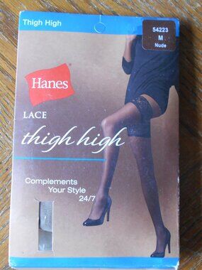 Lace Thigh High Nude Stockings- Sm or Med-  NWT